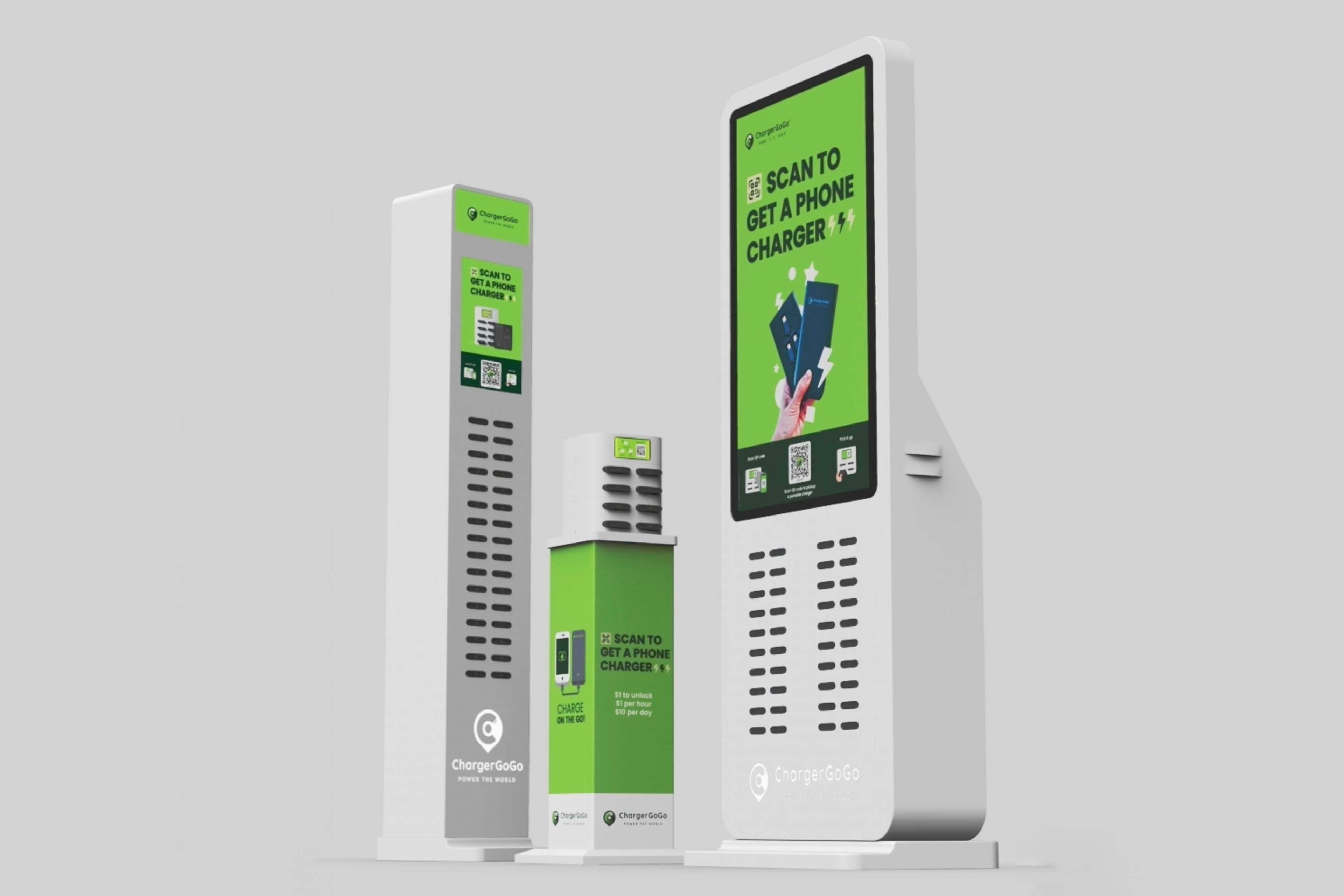 Multiple charging kiosks deployed at a large-scale event